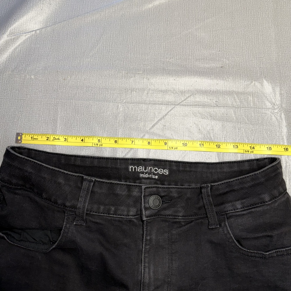 Maurices Mid Rise Skinny Jeans Black Stretch Size L - Picture 8 of 9